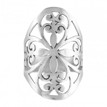 Bohemian style plain silver chic design ring